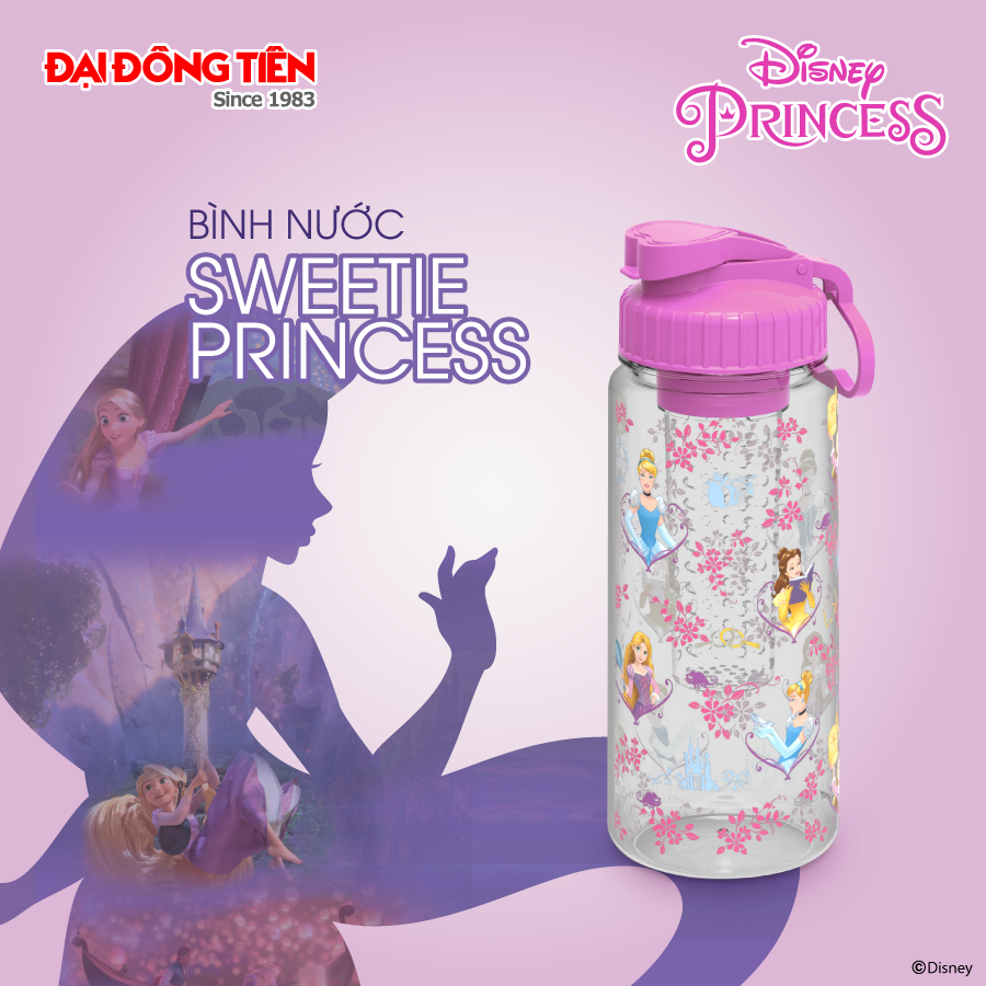 [HCM]Bình Nước Học Sinh Hình Công Chúa 500ML