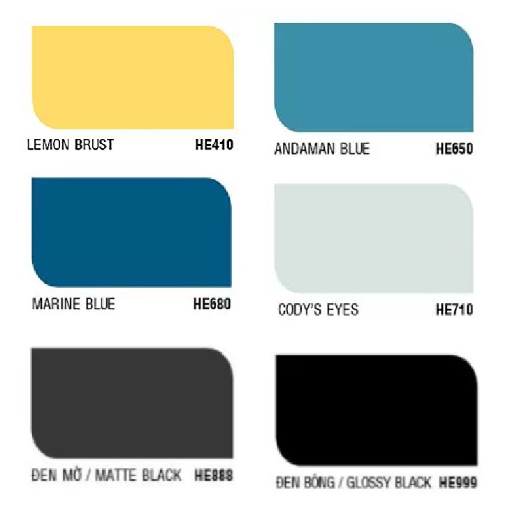 Sơn dầu bóng cao cấp TOA hiệu HOMECOTE 800ml màu Vàng Đen bóng và mờ , Xanh dương , xanh da trời (sản phẩm của tập đoàn TOA - Thái Lan)