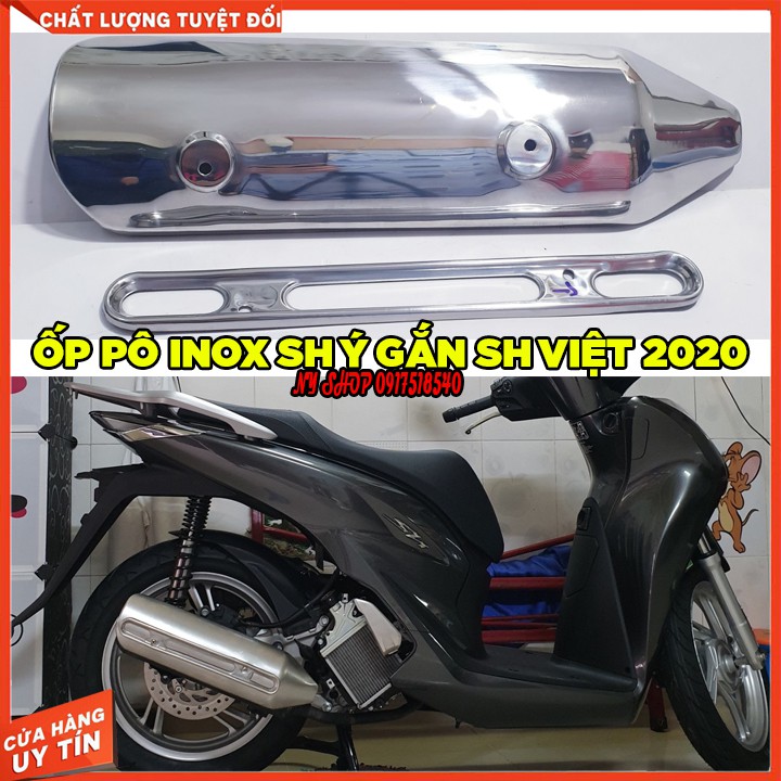Ốp pô inox sh ý gắn sh2020 sh2021 sh2022
