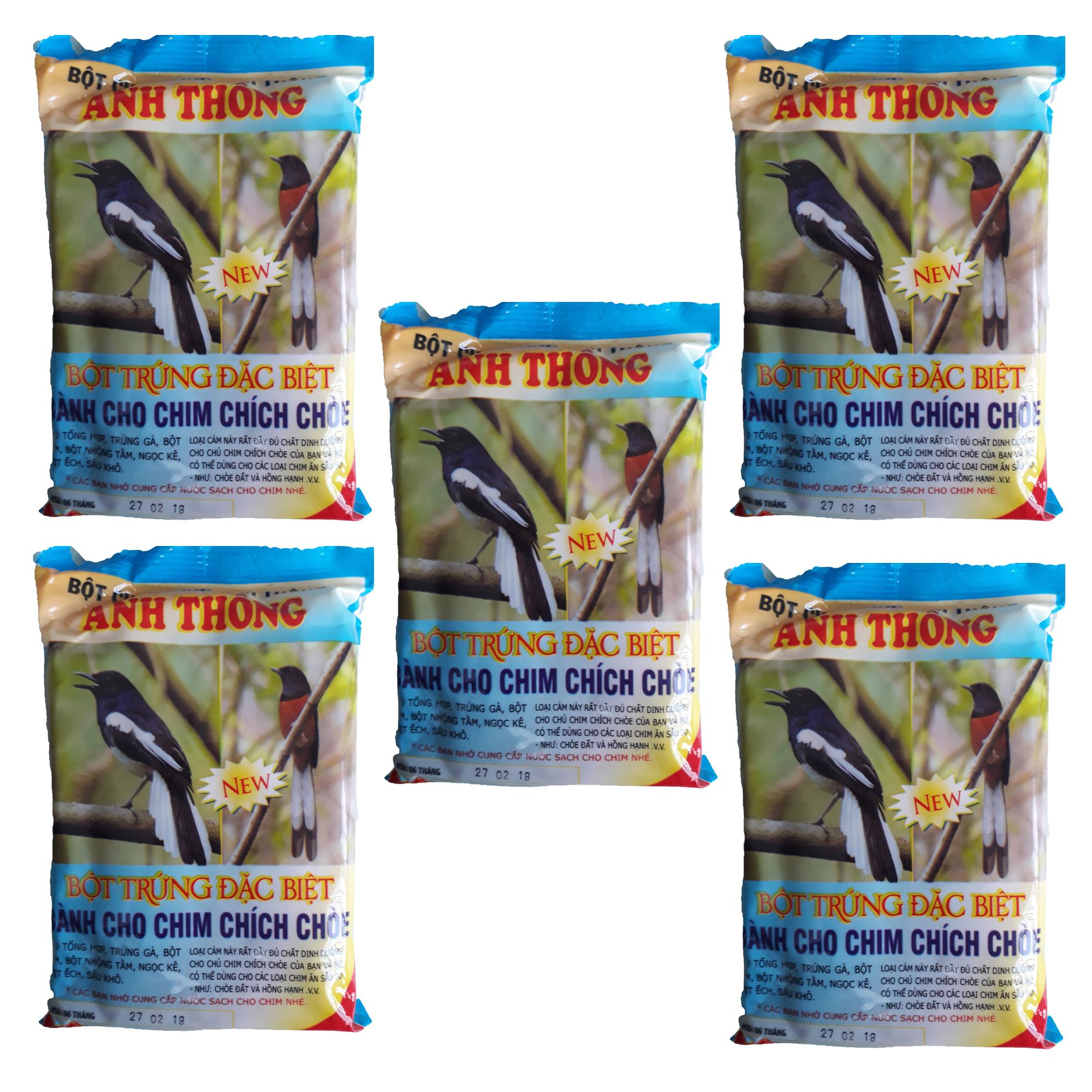 Combo 5 Gói Thức Ăn Chim Chích Chòe Anh Thông (Bột) 150g - Cám Chim Chích Chòe