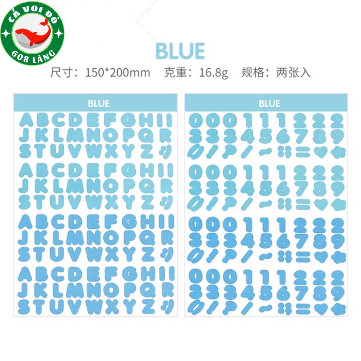 Sticker cute chữ số, hình dán cute 2 tấm sticker trang trí sổ đáng yêu dễ thương