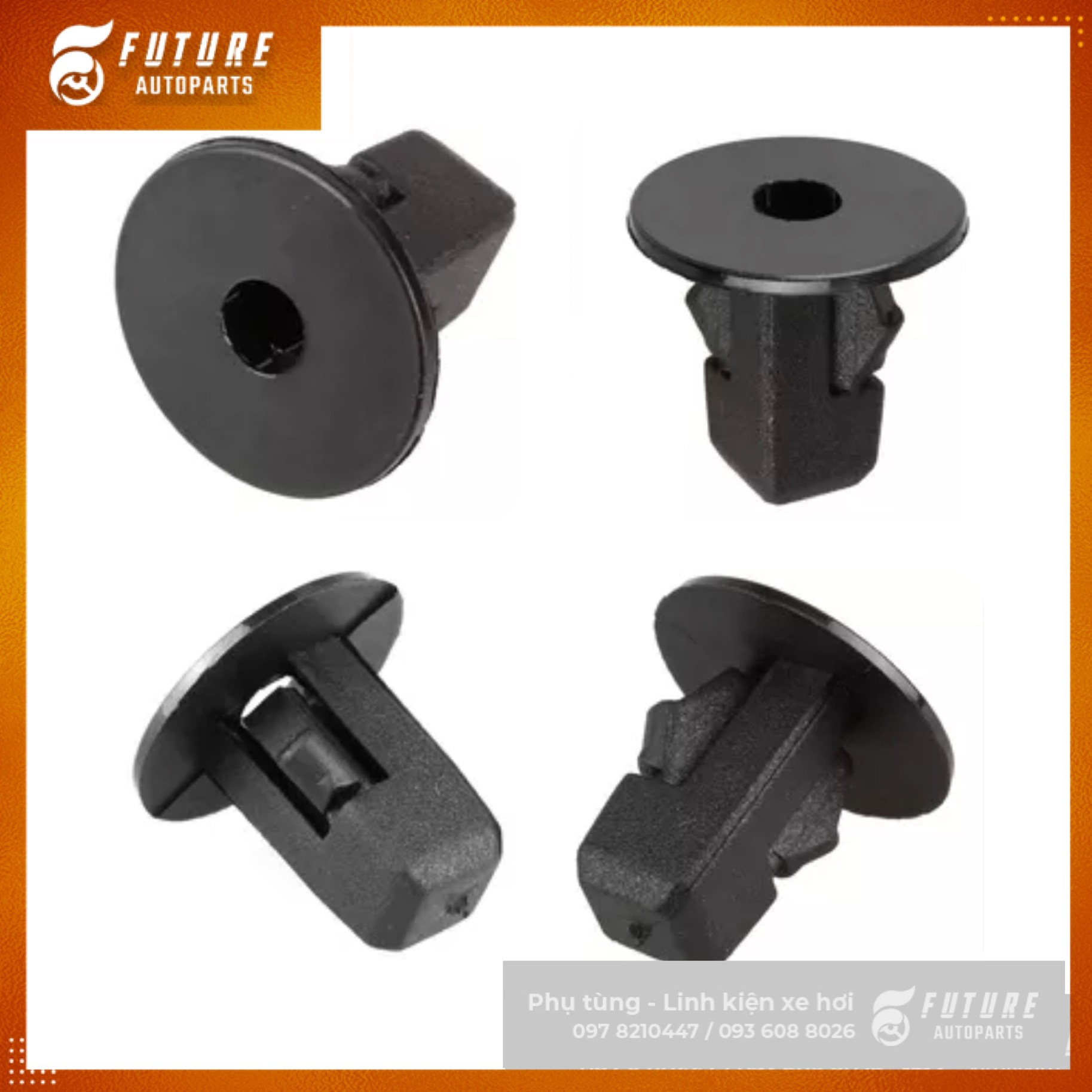 Vít nhựa, chốt nhựa chân vuông có lỗ vít chuyên dụng cho xe hơi - Future Autoparts
