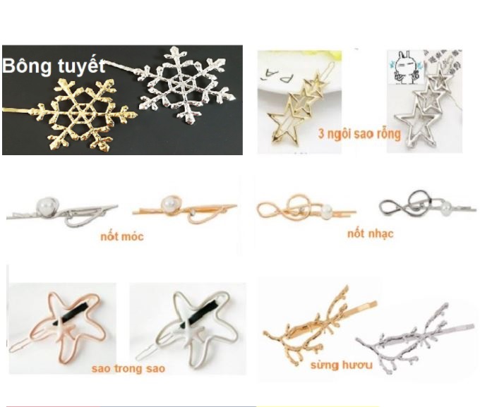 Kẹp tóc mái Hàn Quốc nhiều kiểu siêu xinh