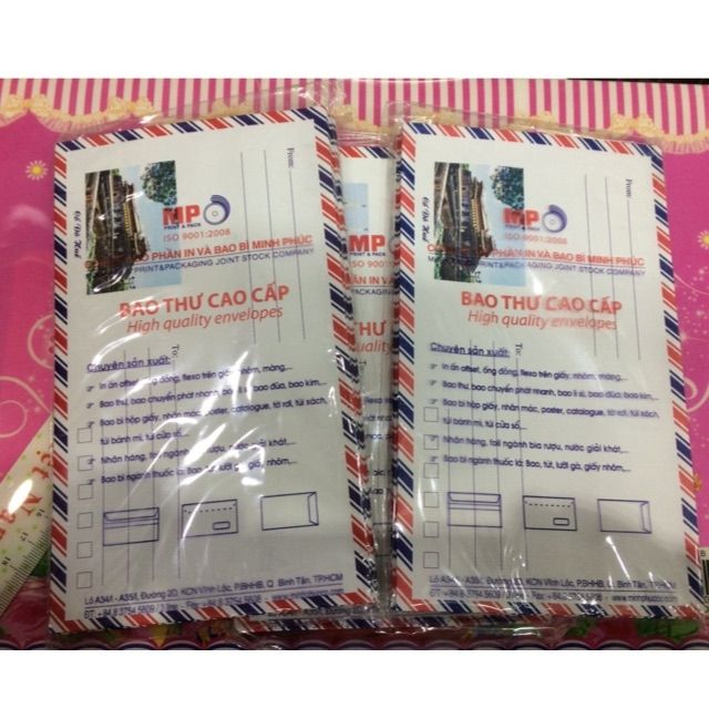 Tập 20 chiếc phong bì thư có keo dính 2 mặt