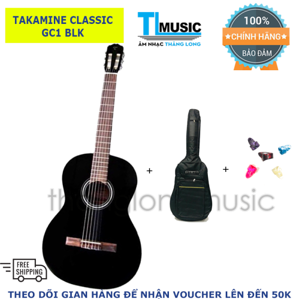Guitar Classic Takamine GC1BLK - Tặng bao vải 3 lớp + 5 móng gảy
