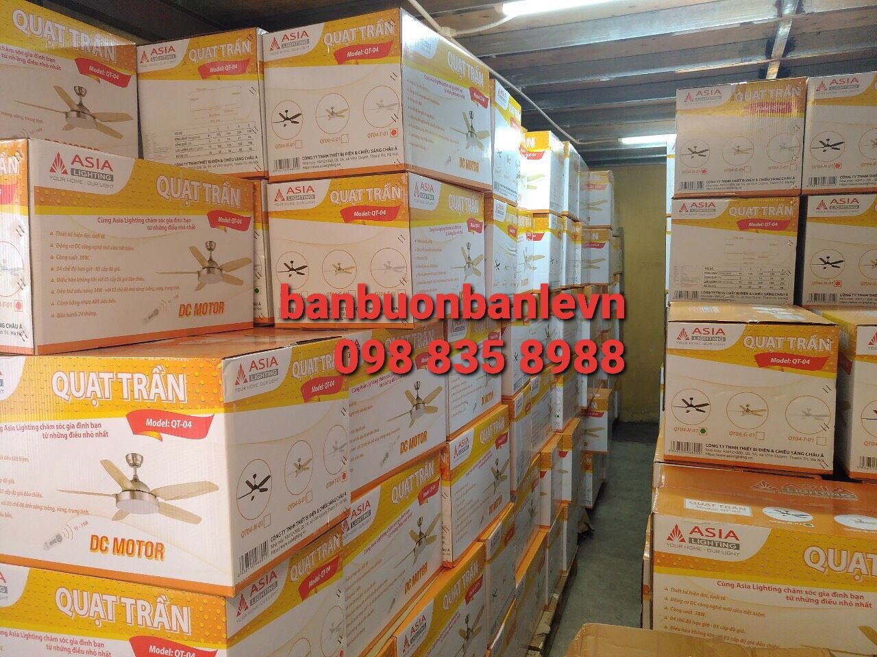 ( Voucher siêu ưu đãi 18%) QUẠT TRẦN ĐÈN TRANG TRÍ ASIA- QT02