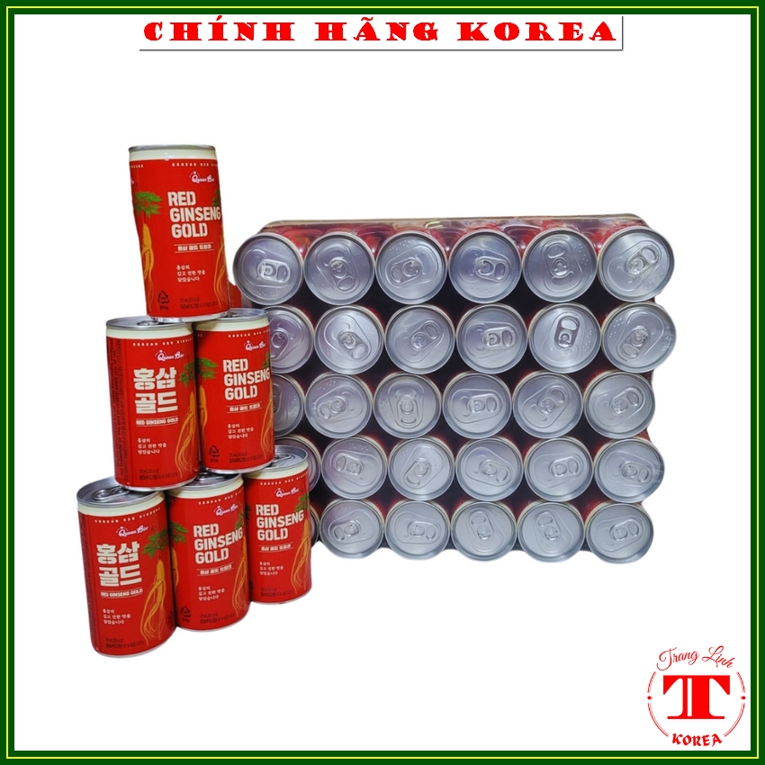Nước hồng sâm Lon hàn quốc Queen Bin, thùng 30 lon x 175ml - Nước sâm lon giúp giải khát, phục hồi sức khỏe, thể lực - tranglinhkorea