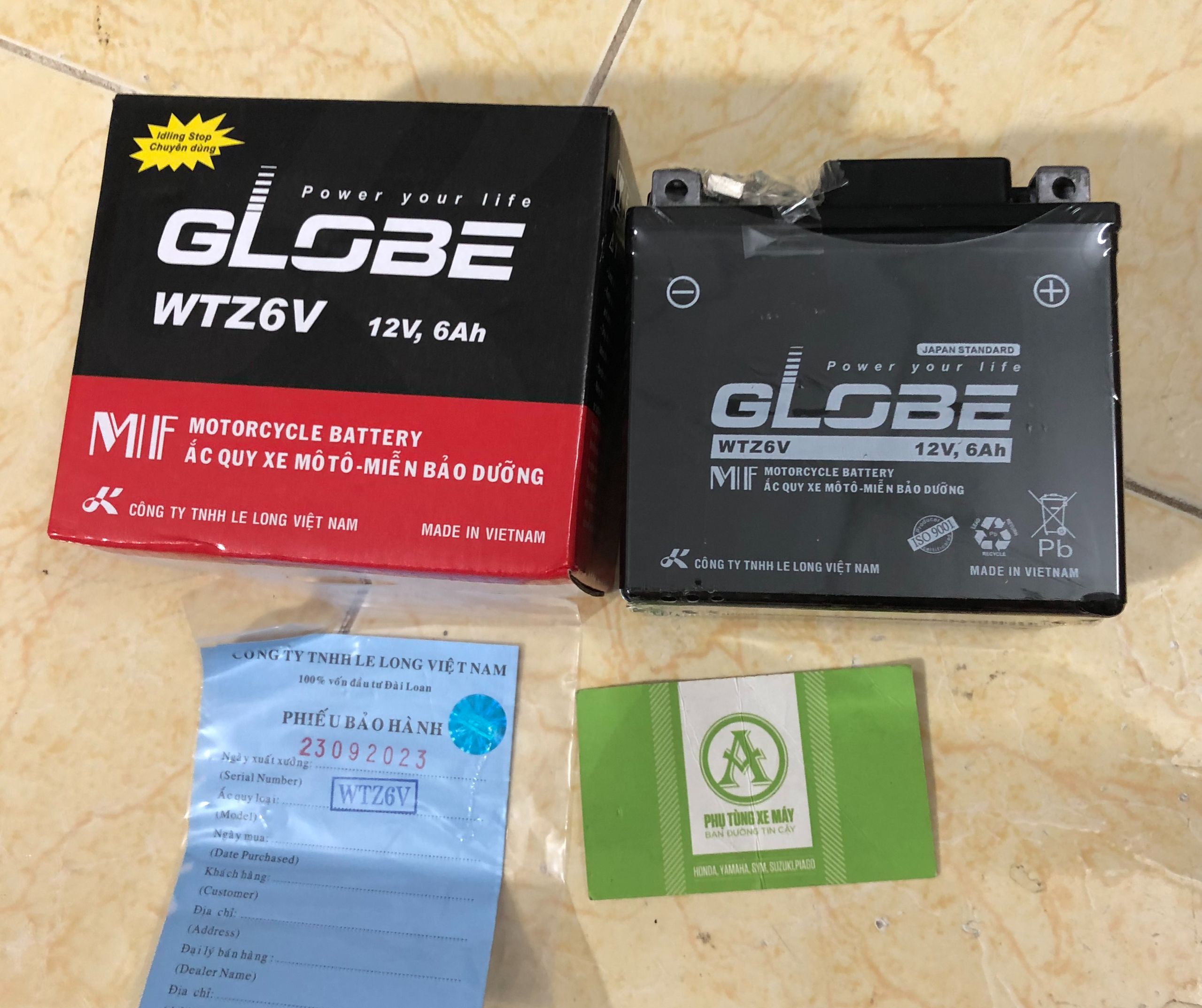 Bình ắc quy GLOBE WTZ6V chính hãng dành cho winner X, Ab 125, Vision