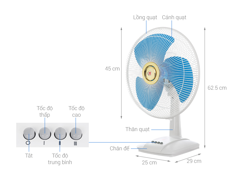 [GIAO TẠI HCM] - Quạt bàn KDK A40B