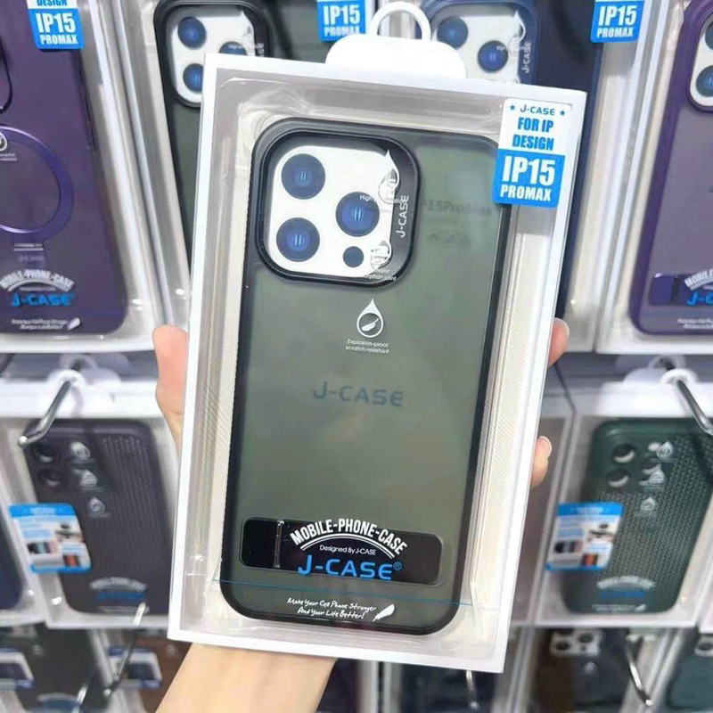 Ốp J-Case lưng nhám chống shock Kiêm giá đỡ Iphone 15 pro/ ip15 pro max