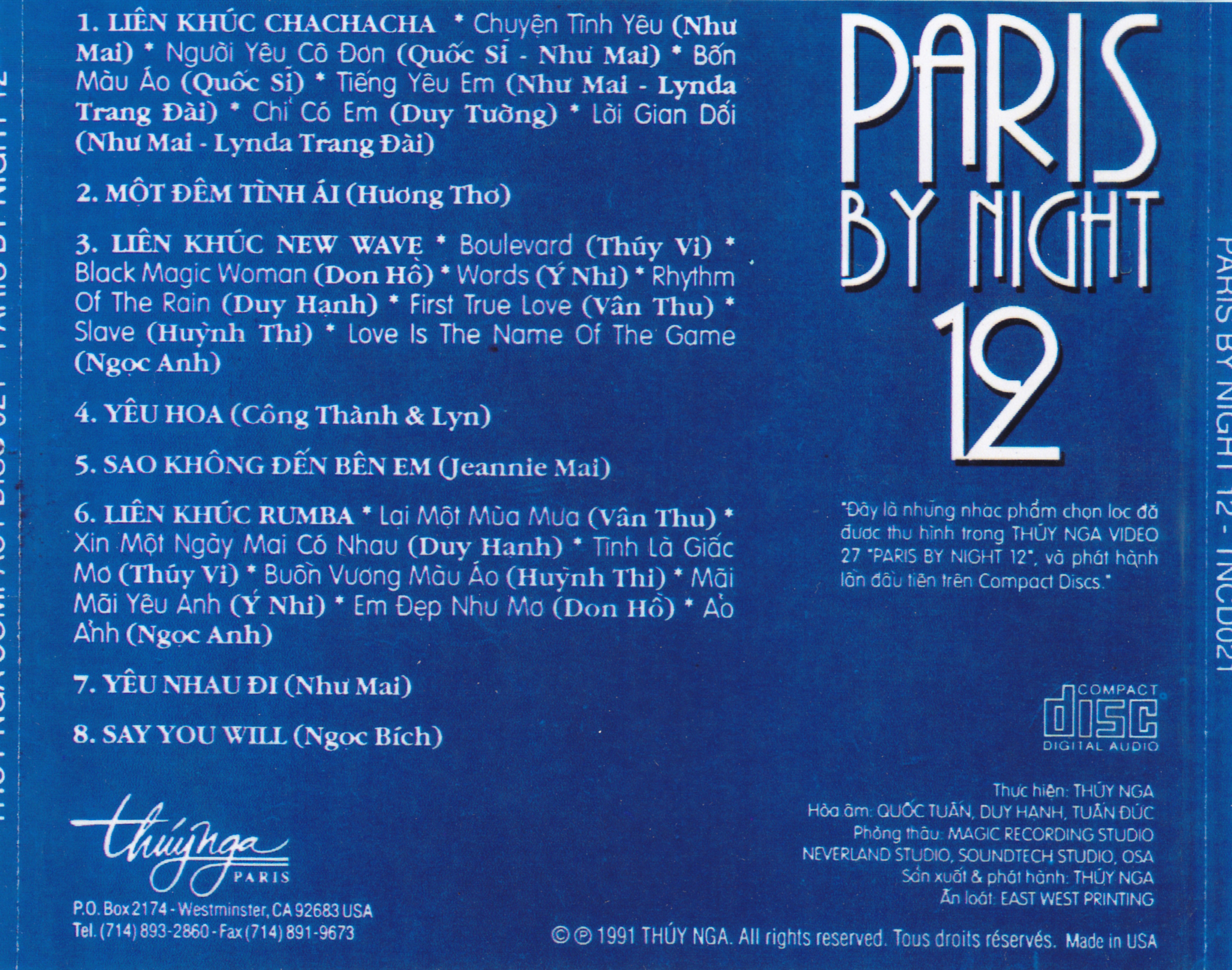 Bộ 6 Đĩa CD nhạc trung tâm Thúy Nga 4 (phôi đĩa nhật)