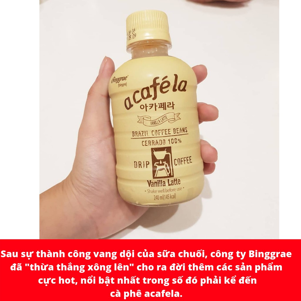 CÀ PHÊ SỮA ACAFELA BINGGRAE VỊ VANILLA LATTE CHAI 240ML