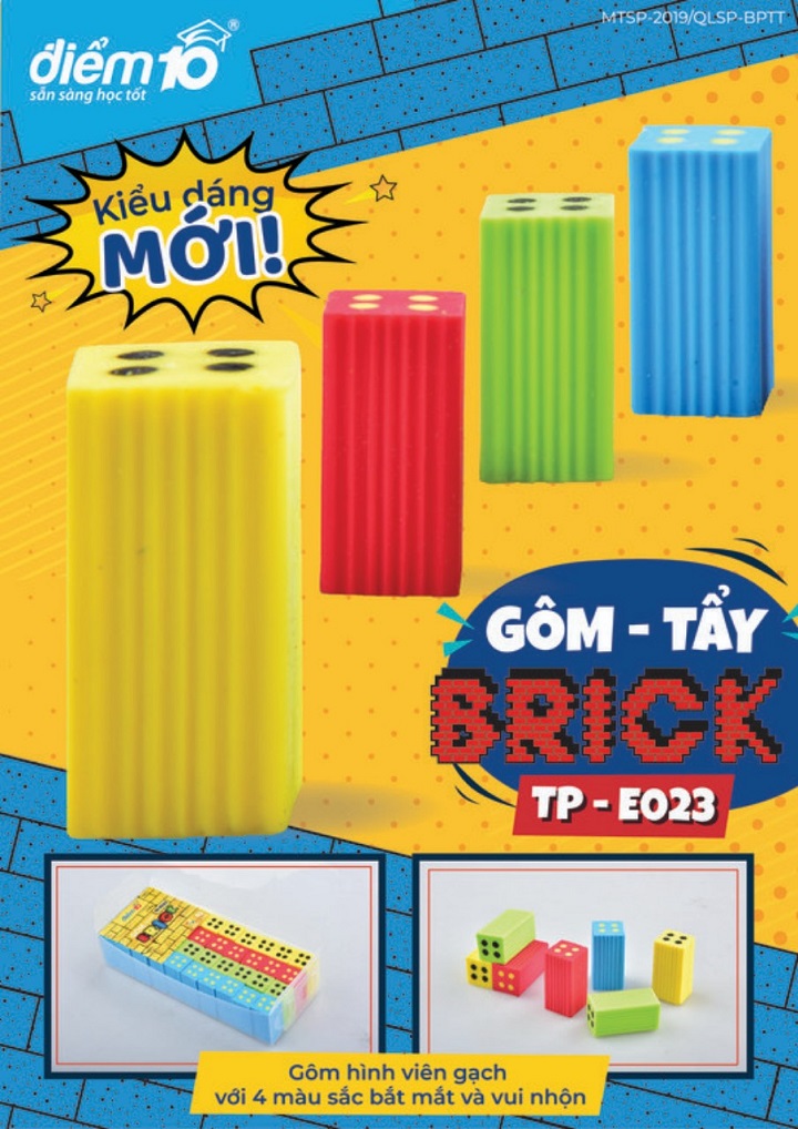 Gôm tẩy Điểm 10 Brick TP-E023 hình viên gạch