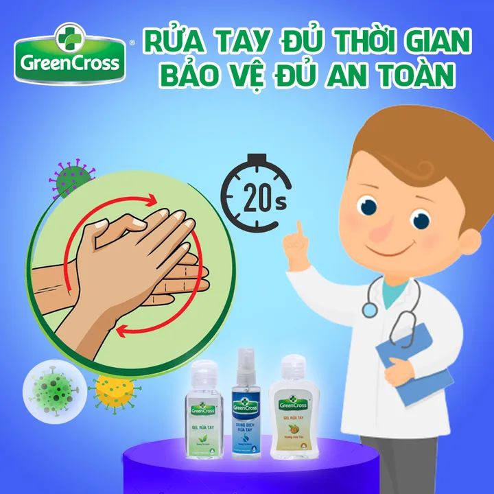 Combo 6 chai Nước Rửa Tay GREENCROSS  - chai 100ml