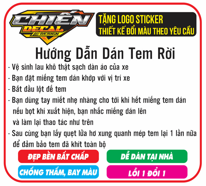 Tem rời xe satria - raider F150 mẫu tem lửa đen đỏ ( tem 3 lớp cao cấp)