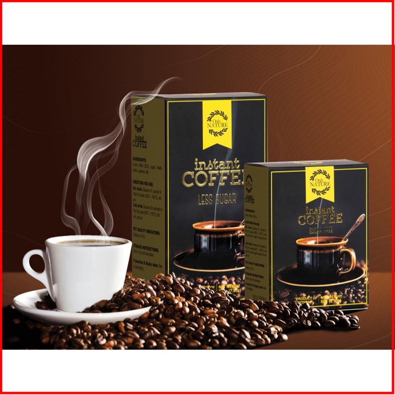 Cà phê đen hòa tan không đường only nature hộp 60gr 20 gói/ hộp - nmol