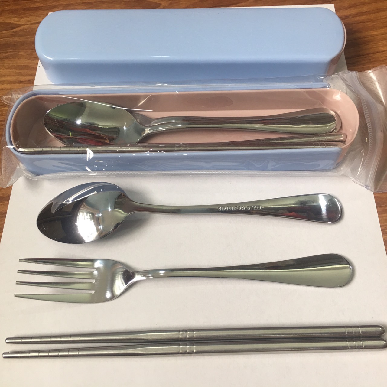 Bộ 3 thìa đũa dĩa inox - set cá nhân