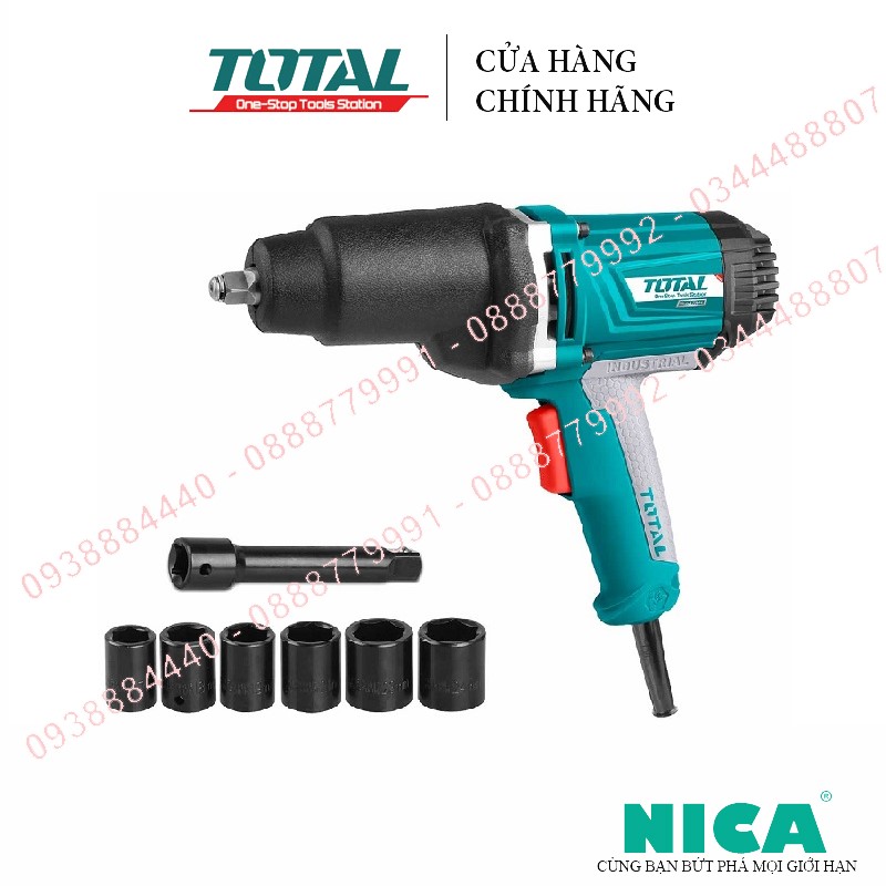 Máy siết bulong 12.5mm 1050w total tiw10101 công suất 1050w, tốc độ không tải 2300 rpm ; mô men quay 50n/m, điện thế 220-240v máy siết bu lông