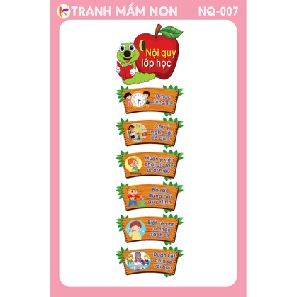 Decal mầm non - nội quy lớp nq-007