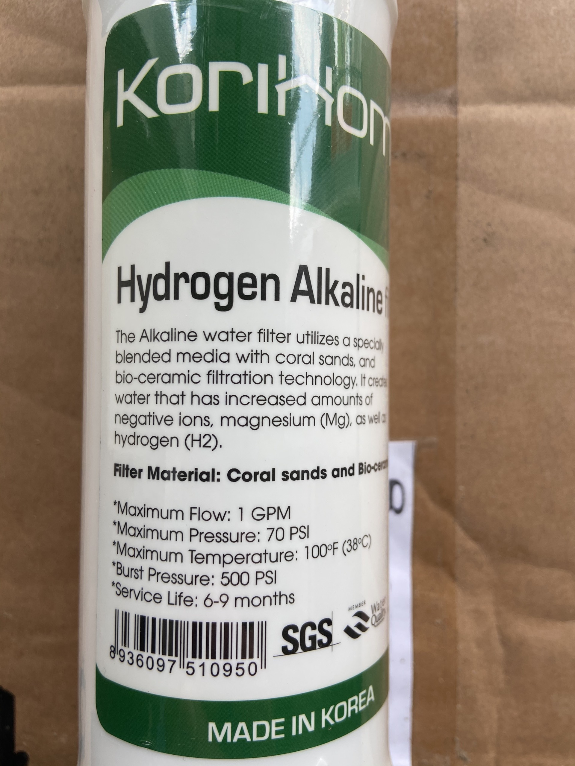 Lõi Lọc Nước  Korihome - Hydrogen Alkaline