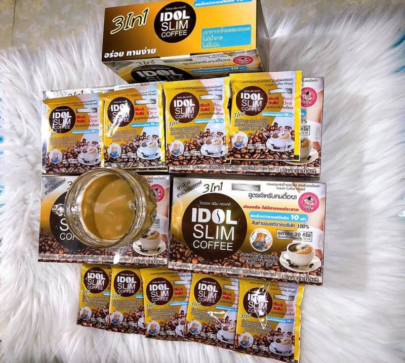 Cafe Giảm Cân Idol Slim Coffee Mẫu Mới giảm mạnh hơn- Hộp15g x 10 gói nhập khẩu