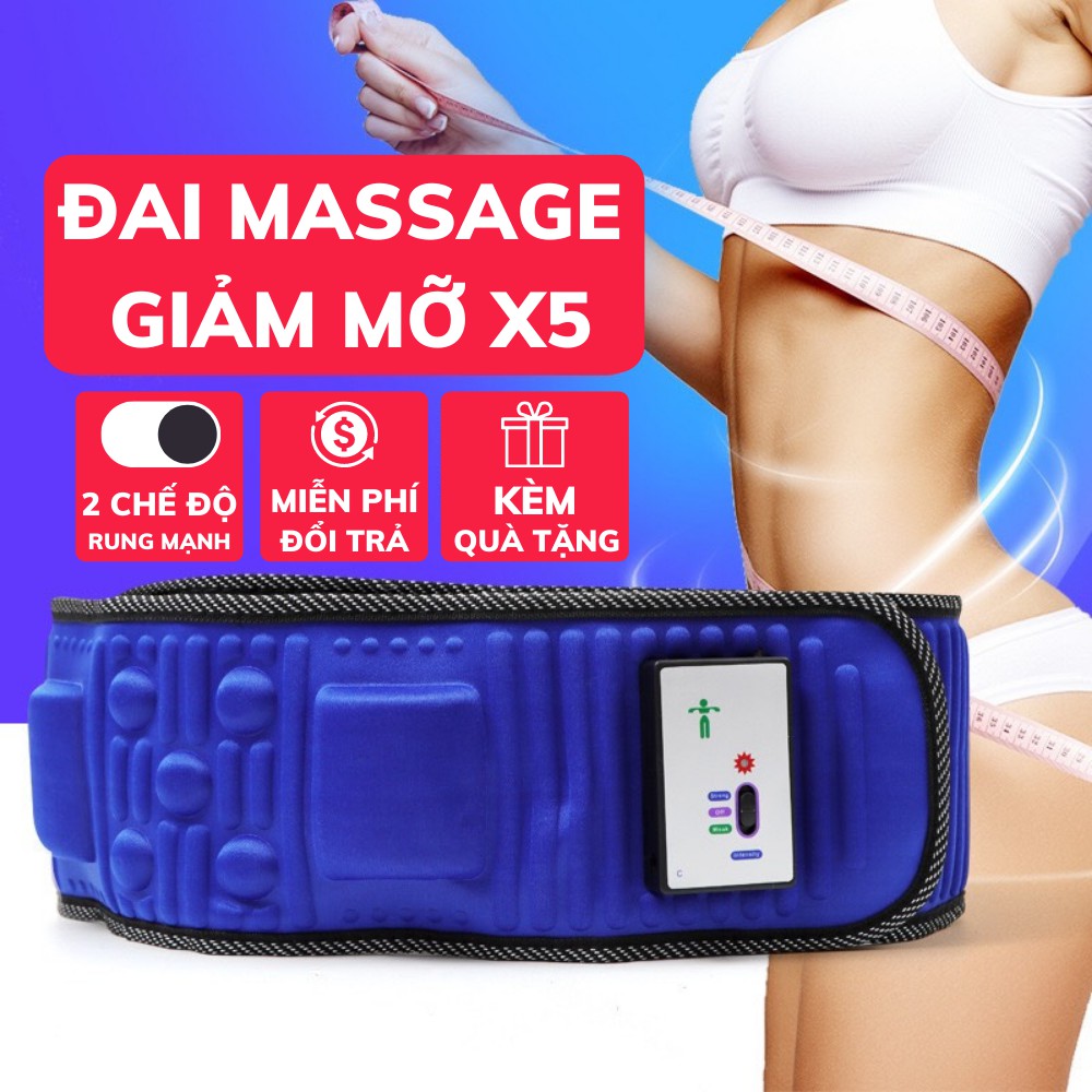 Máy Rung Nóng Giảm Mỡ Bụng Đai Massage X5 Hàn Quốc - Đai Đánh Tan Mỡ Bụng Hiệu Quả Giảm Mỡ Bụng Và Toàn Thân Hiệu Quả - Bảo Hành 12 Tháng