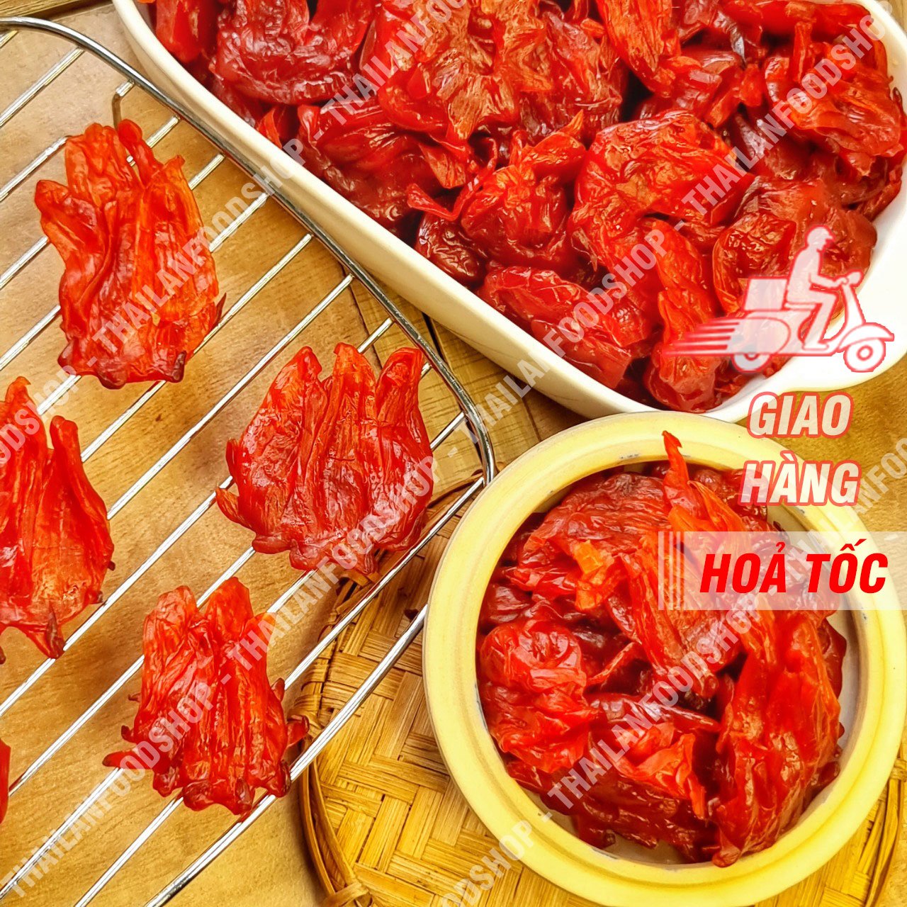 Mứt Hoa Hồng Đà Lạt (Mứt Hibiscus) - Lon 500gr