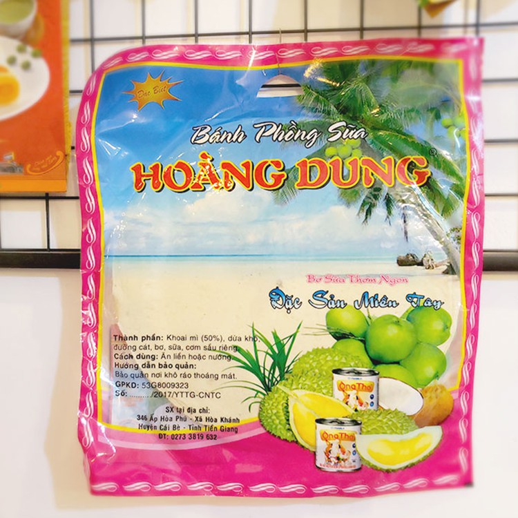 Bánh tráng sữa Sầu Riêng đặc biệt Hoàng Dung loại lớn 10 bánh bánh tráng sữa ăn liền đặc sản Tiền Giang