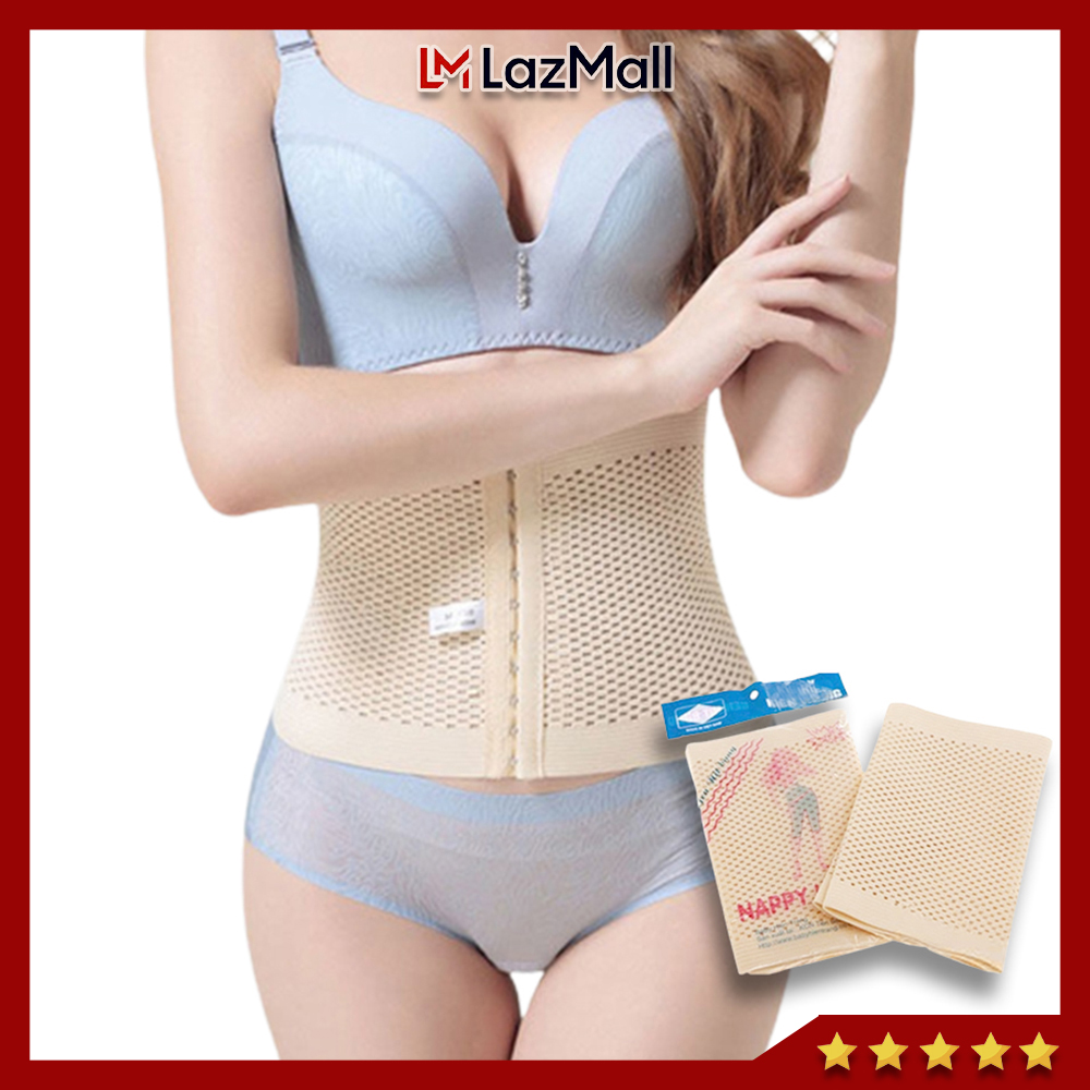 Gen/ đai nịt bụng loại lỗ định hình eo thon baby hiền trang có móc cài
