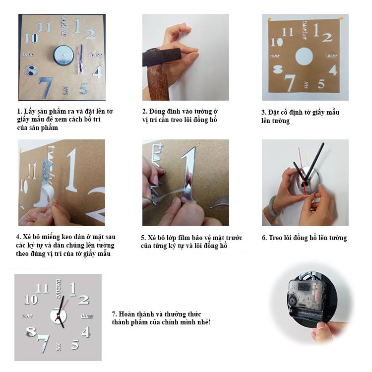 ĐỒNG HỒ DIY DÁN TƯỜNG CHỮ SỐ LA MÃ