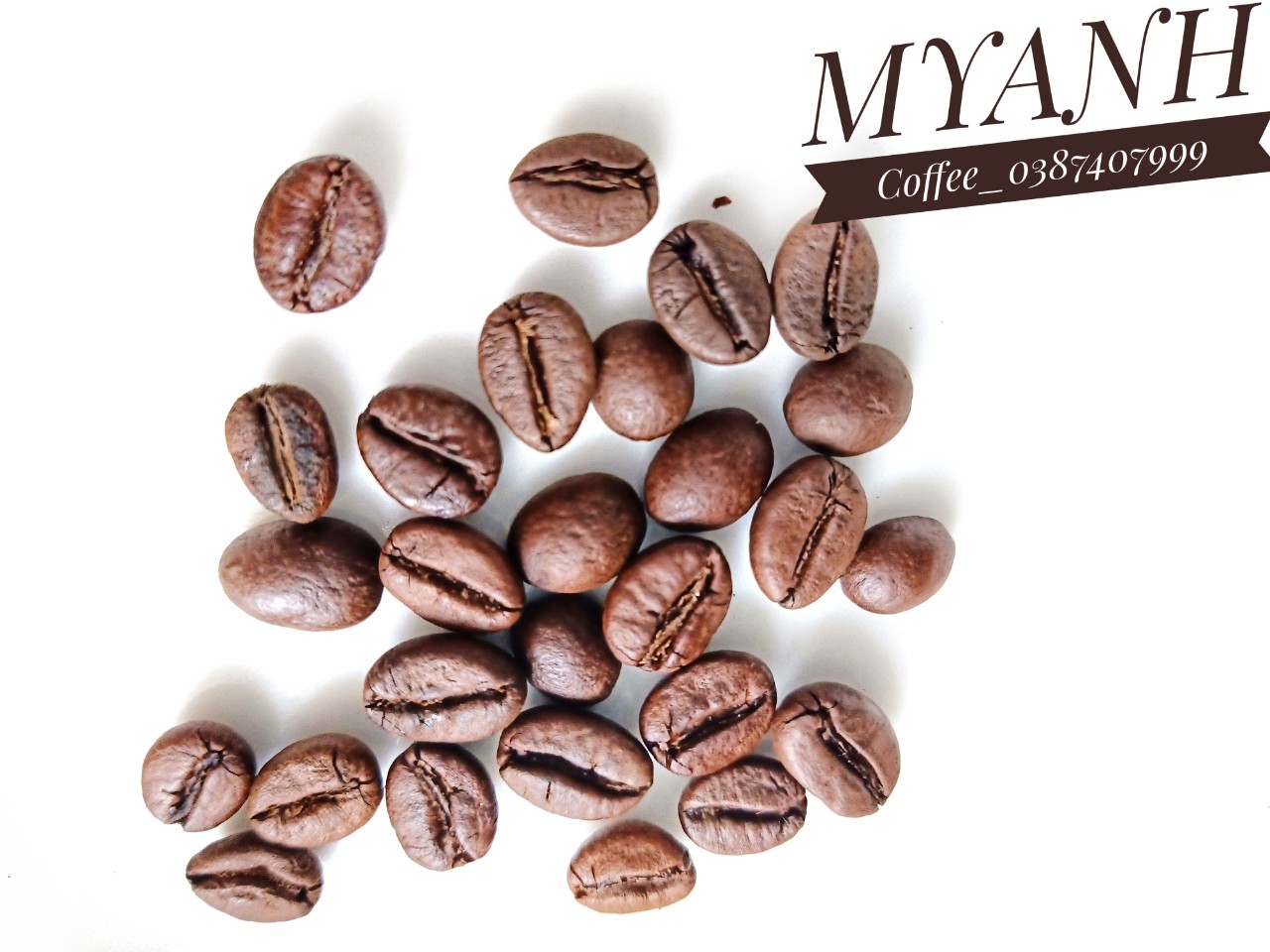 100gr cà phê Robusta rang mộc (tỉ lệ hái chín> 98%) - Cafe sạch Lâm Đồng - MYANH Coffee
