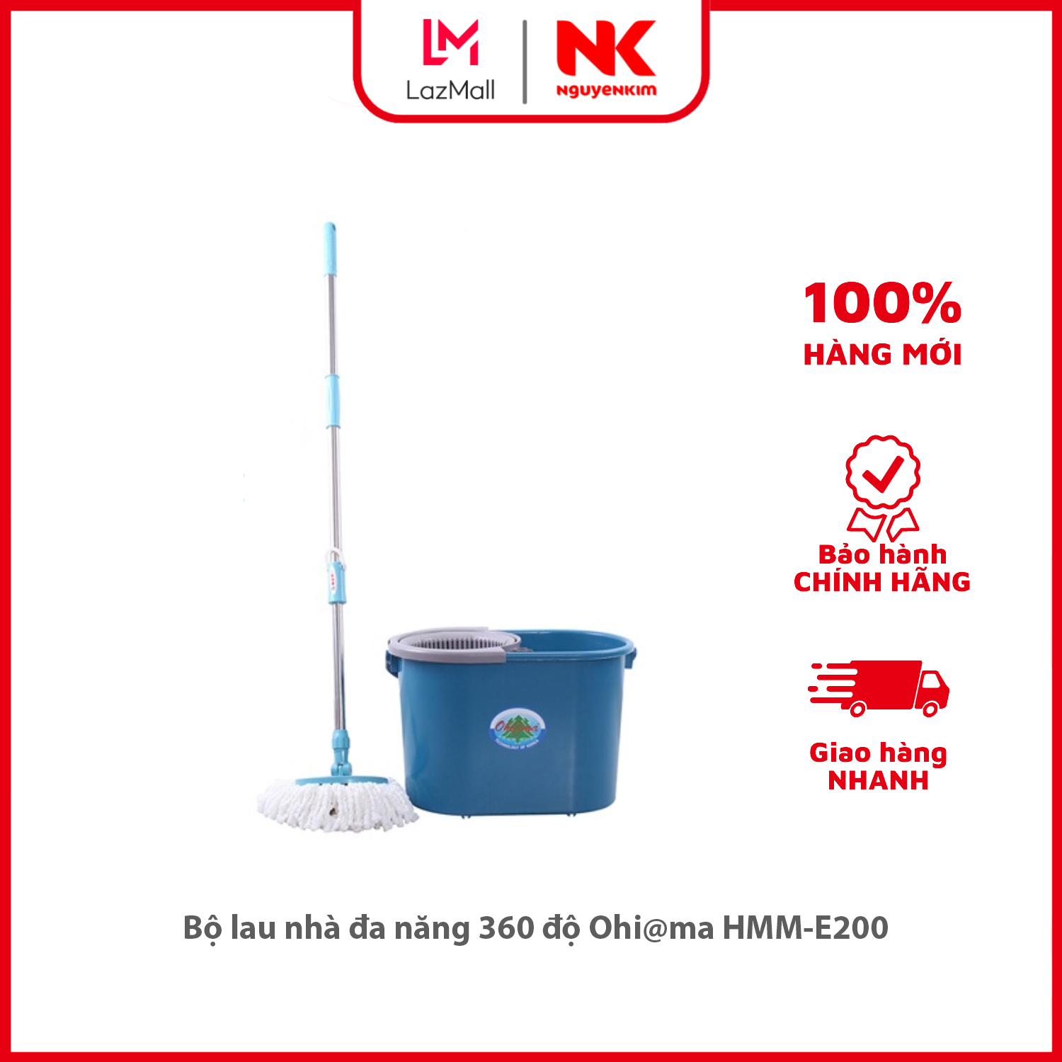 Bộ lau nhà đa năng 360 độ Ohi@ma HMM-E200