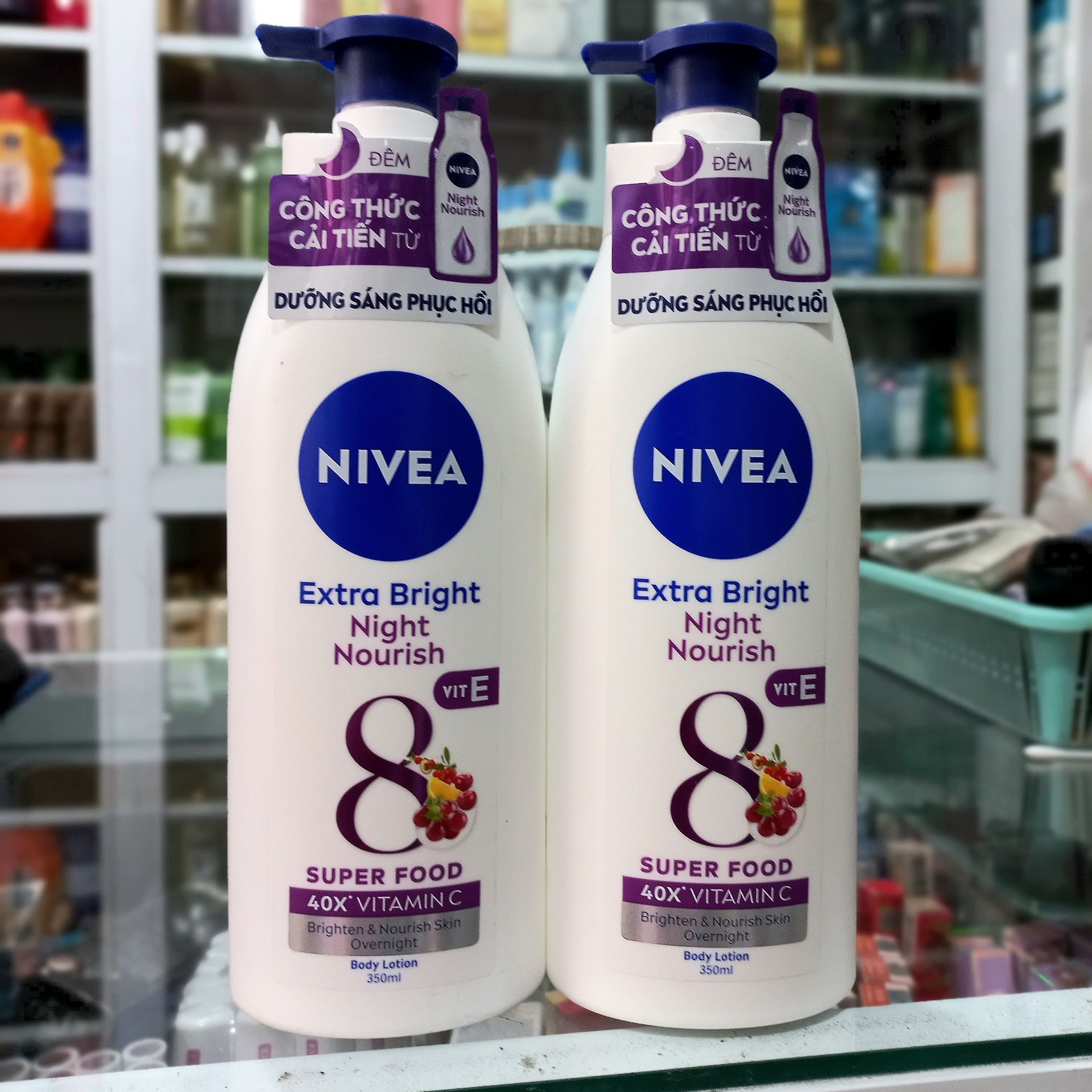 Sữa dưỡng thể Nivea Night White săn chắc da 350ml