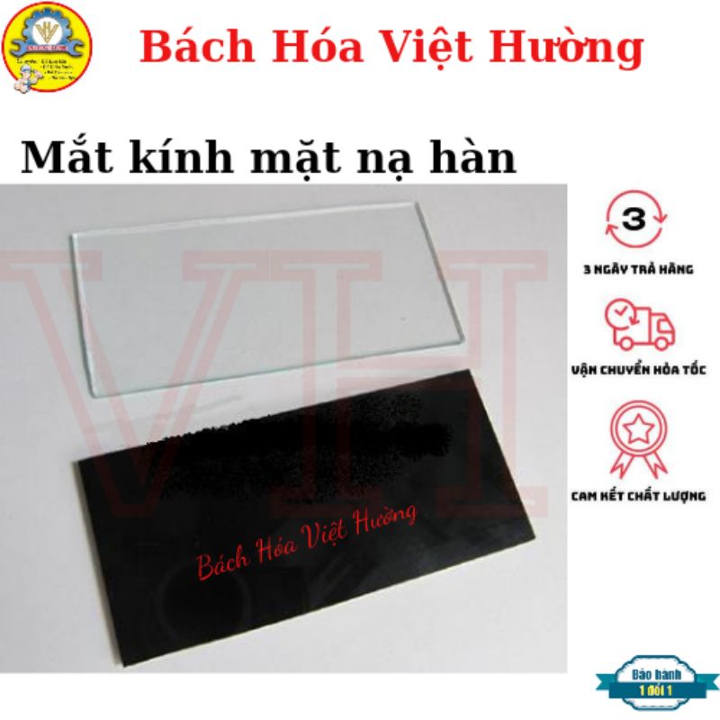 Miếng kính hàn lắp cho mo hàn, mặt nạ hàn 2 màu đen, trắng - kính bằng thủy tinh - Bách Hóa Việt Hường
