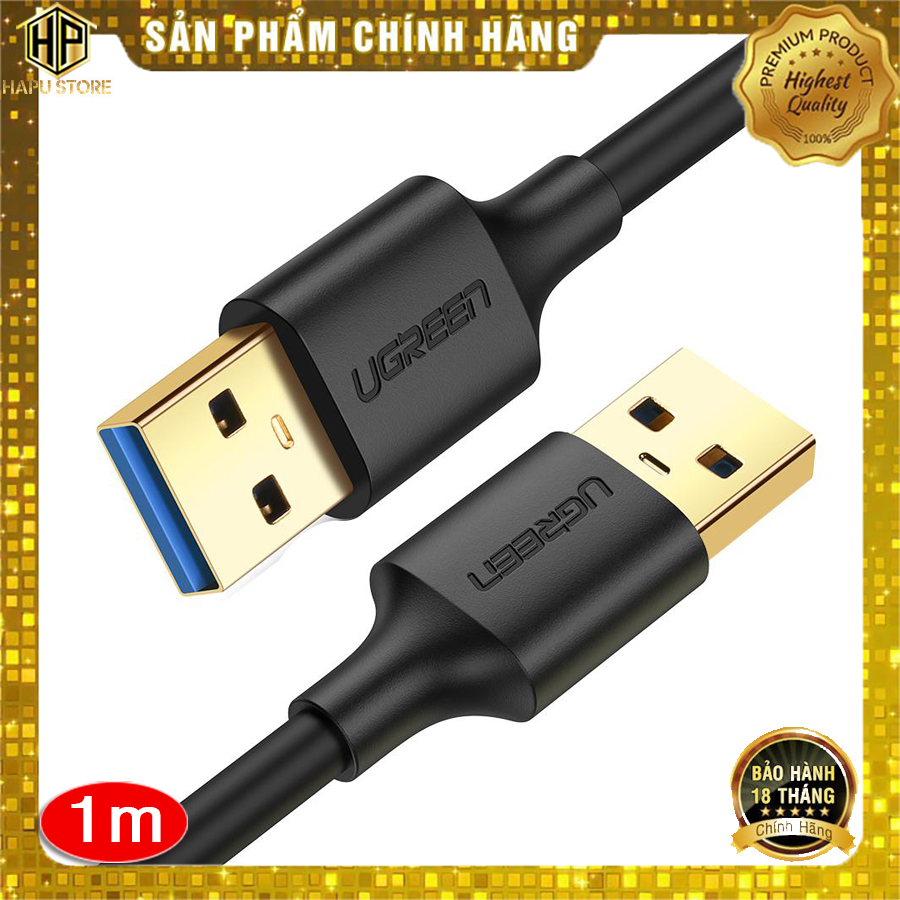 Cáp usb 2 đầu đực ugreen us128 chuẩn usb 3.0 tốc độ cao chính hãng - hapustore