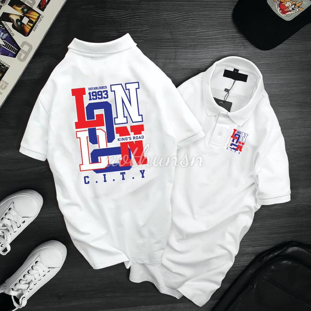 Áo thun cổ trụ cổ bâu polo l.o.n.d.o.n