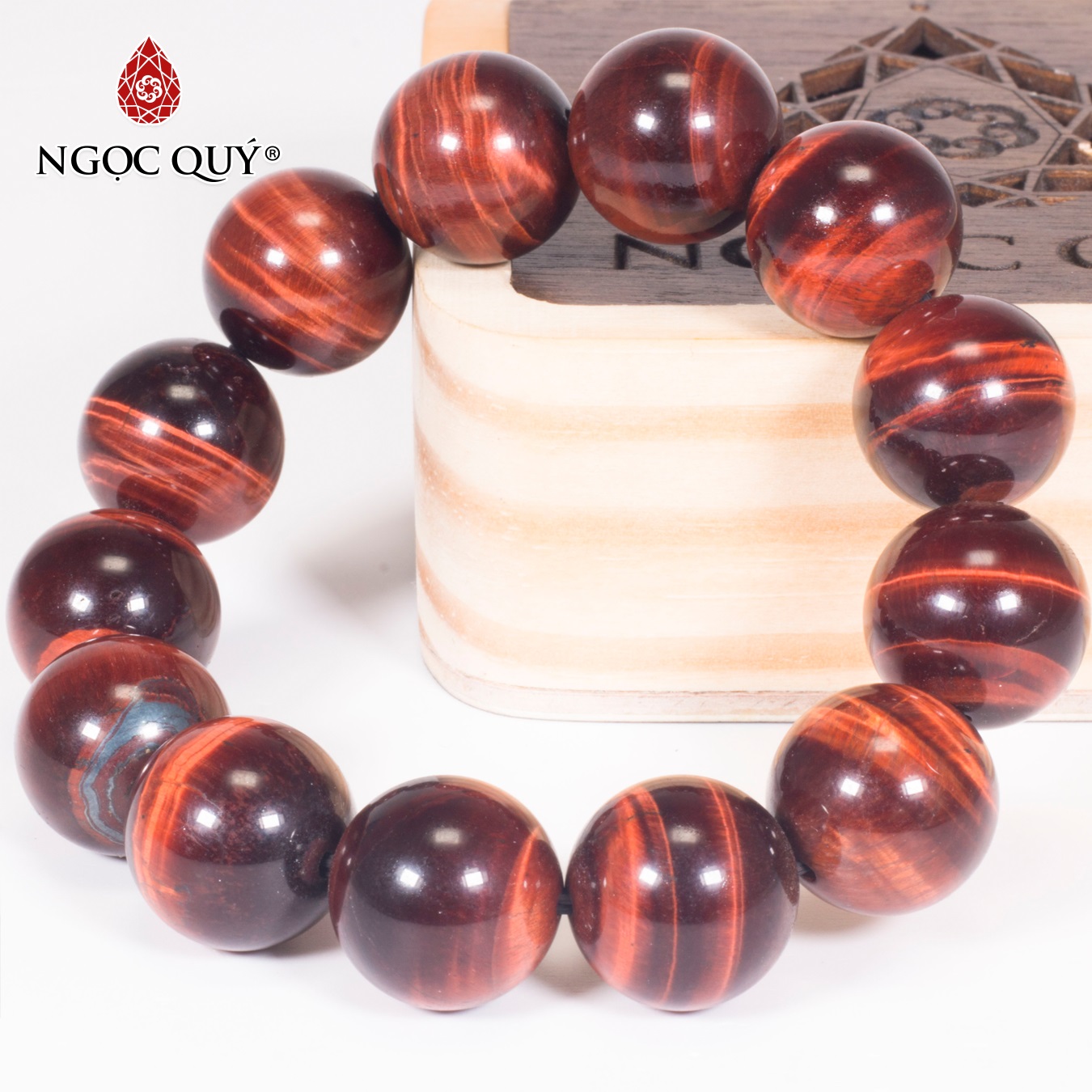 Vòng tay đá mắt hổ nâu đỏ mệnh hỏathổ - Ngọc Quý Gemstones