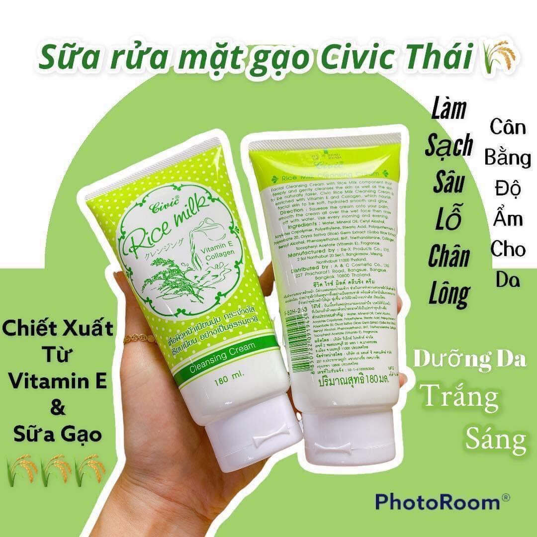 [SIÊU RẺ] Combo 2 Sữa Rửa Mặt Gạo Civic Rice Milk Thái Lan 180ml - DAYSOFF