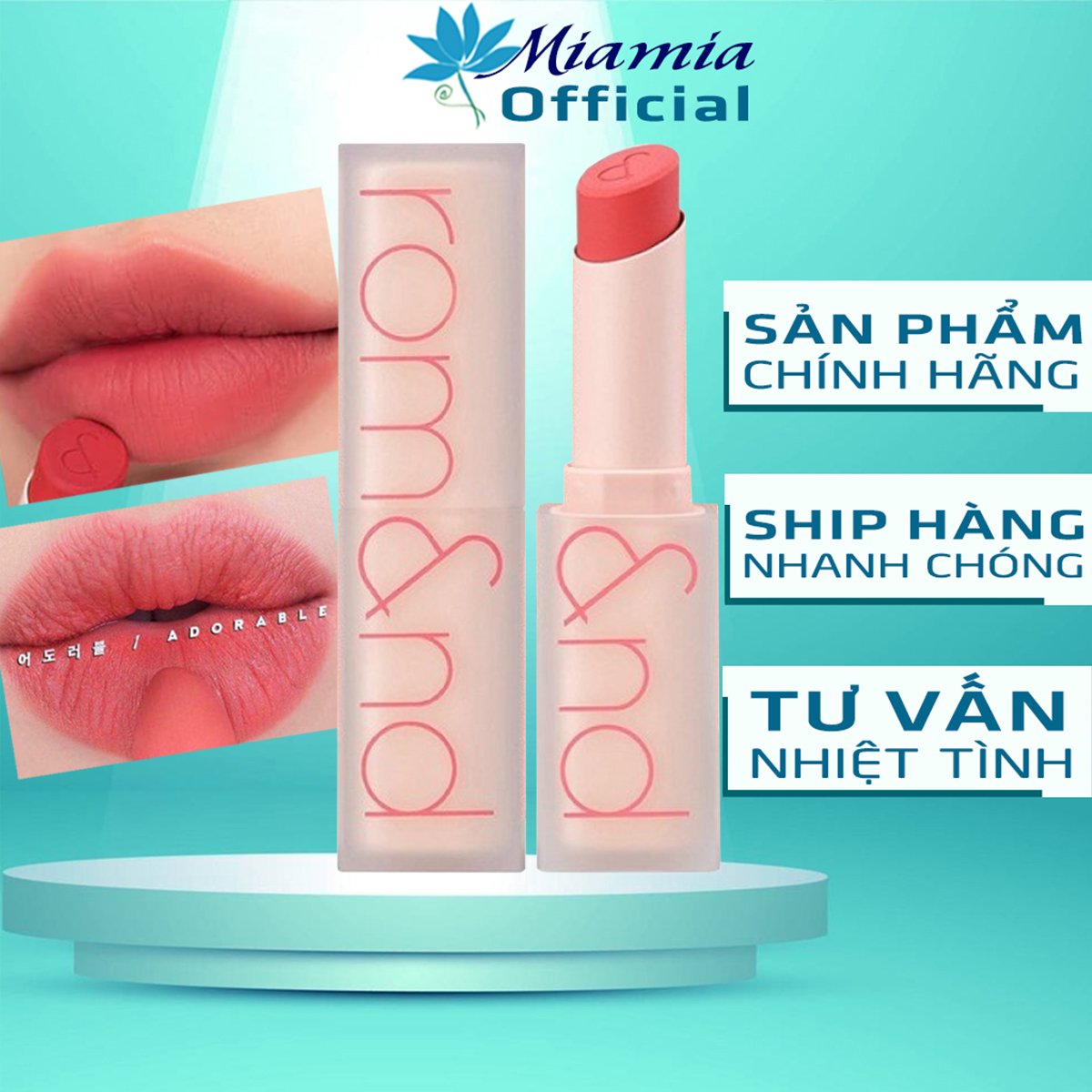 Son Thỏi Romand Zero 08 Adorable San Hô Nude Son Romand Zero Matte Lipstick Lì Mịn