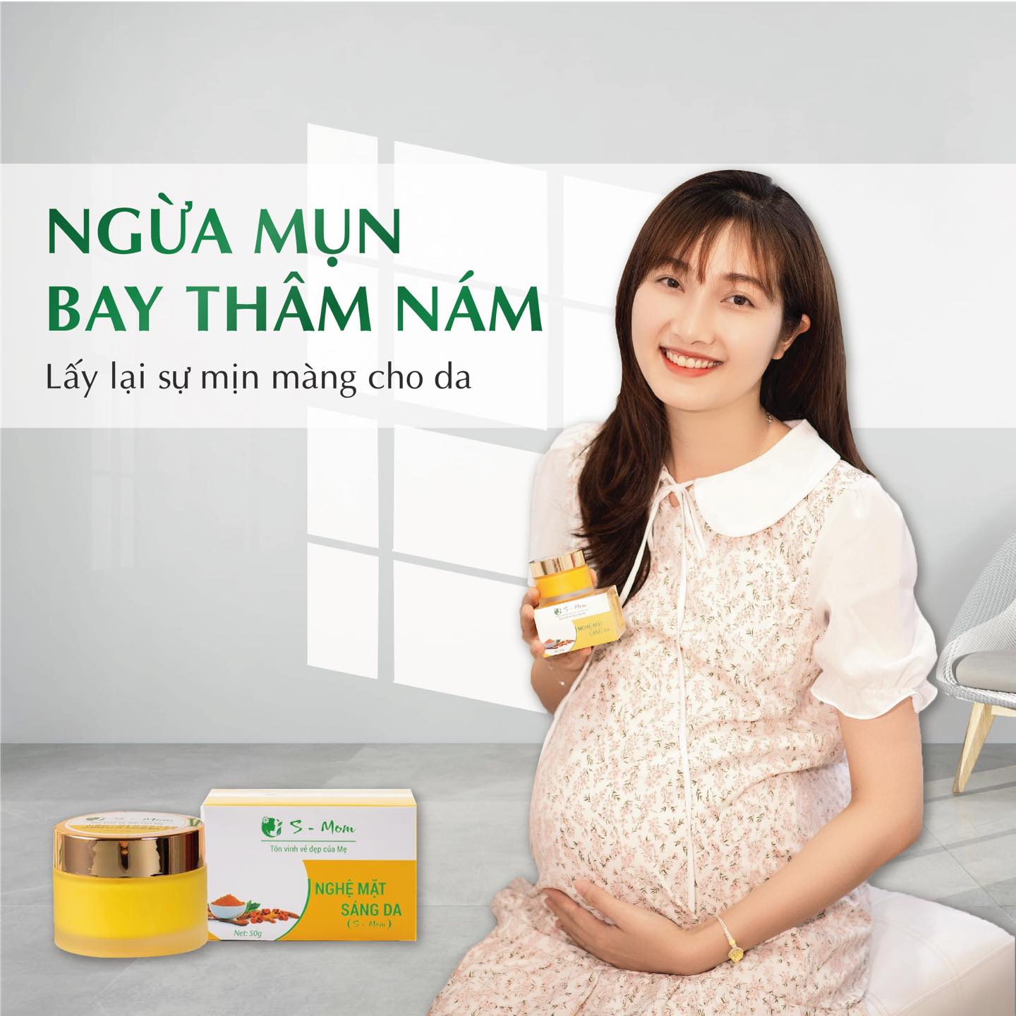 Combo Chăm Sóc Da Cho Mẹ Bầu Và Sau Sinh Smom ( Kem dưỡng da và sữa rửa mặt )