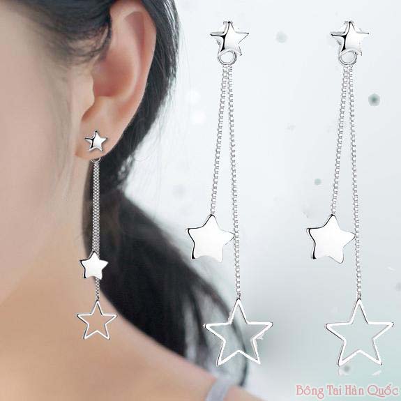 [HCM]Bông tai nữ dáng dài phong cách Nhật Hàn - [Bông Tai Hàn Quốc]