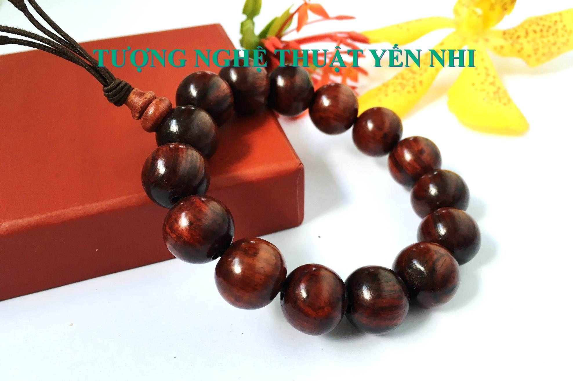 Vòng tay gỗ trắc đỏ cao cấp 14mm