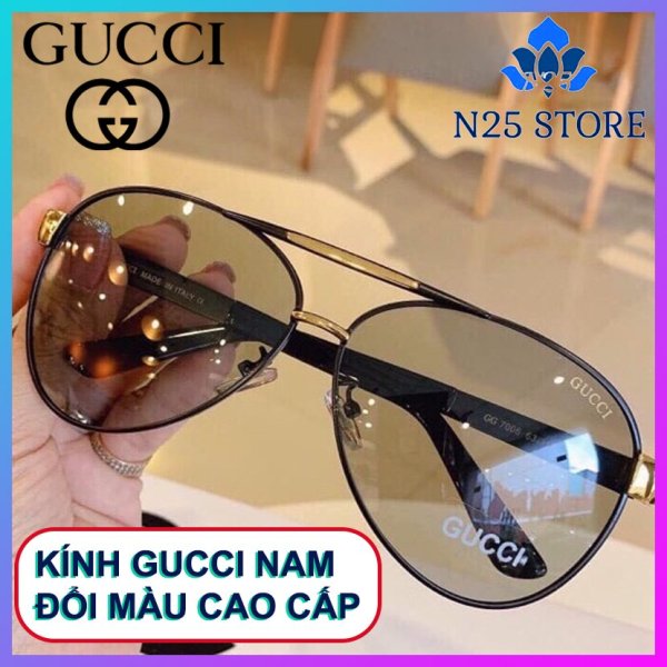 Giá bán [ FULL BOX ] Kính Mắt Gucci Nam Đổi Màu Cao Cấp - Gắn Tag Logo Chinh Hãng -  Chống UV400 - Tia Cực Tím