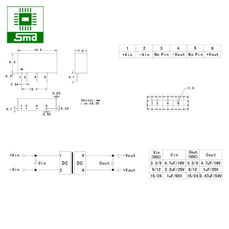 Module nguồn cách ly B1205S-2W DC-DC (12V-5V)