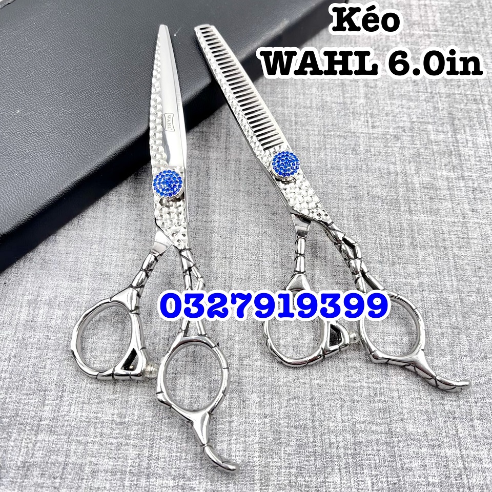 Kéo cắt tỉa tóc cao cấp Nhật WAHL 6.0 ( WAHL xanh)