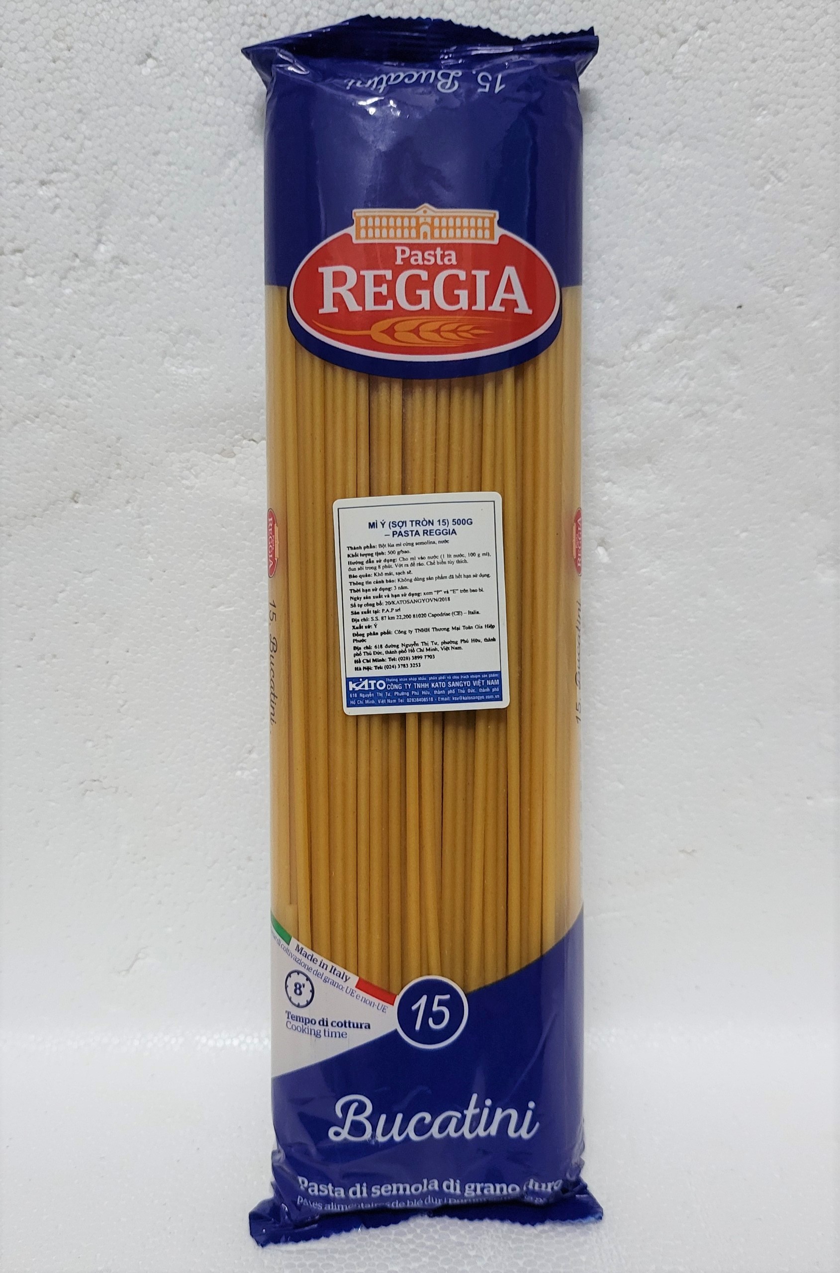 Gói 500g – SỐ 15] MÌ Ý SỢI TRÒN LỚN [Italia] REGGIA No 15 Spaghetti  Bucatini Pasta (halal) (tgc) 