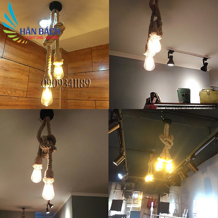 [HCM]Đèn thả dây thừng độc đáo cho Shop (2 x 1m chưa bóng)