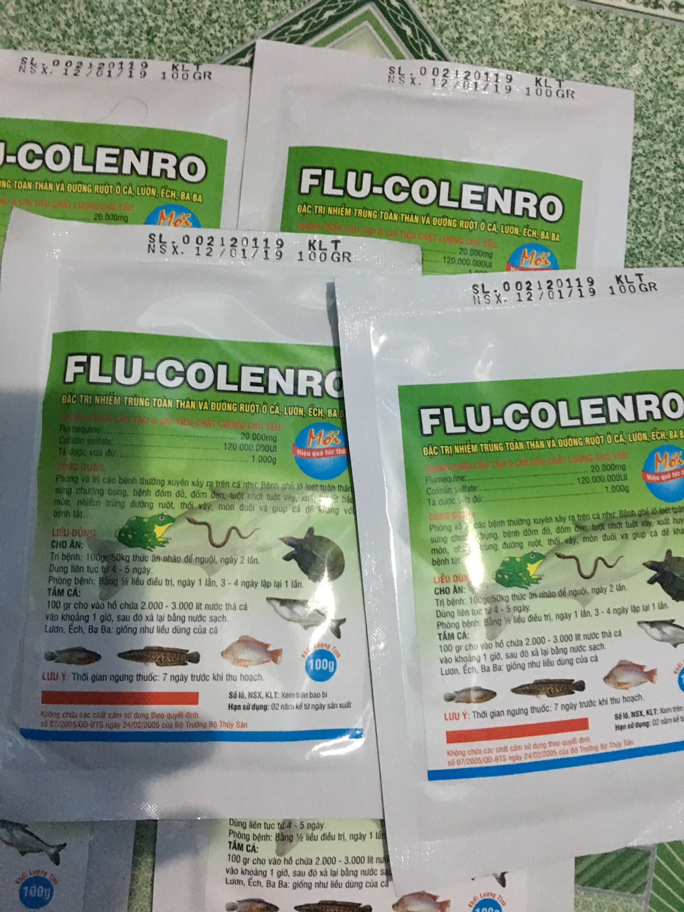 Flucolenro dùng tri các bệnh trên cá, lươn, ba ba
