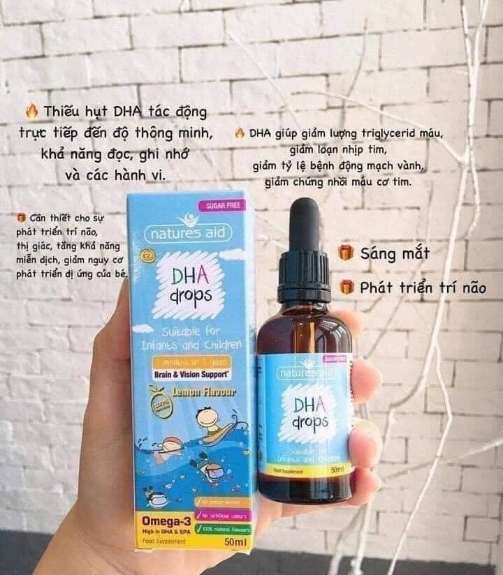 DHA Drops (dạng nhỏ giọt), 50ml, Cho Bé Từ 3 Tháng Đến 5 Tuổi