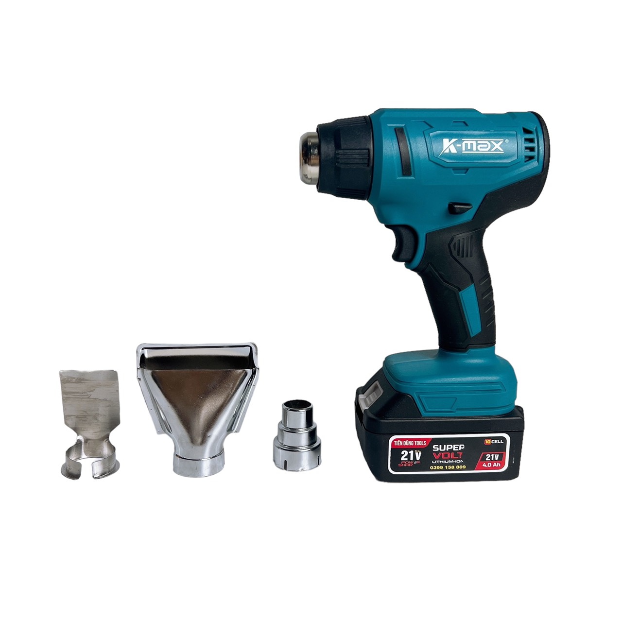 Máy khò nhiệt cầm tay dùng pin K-Max Khò màng co, thổi hơi nóng Công suất 2000W.